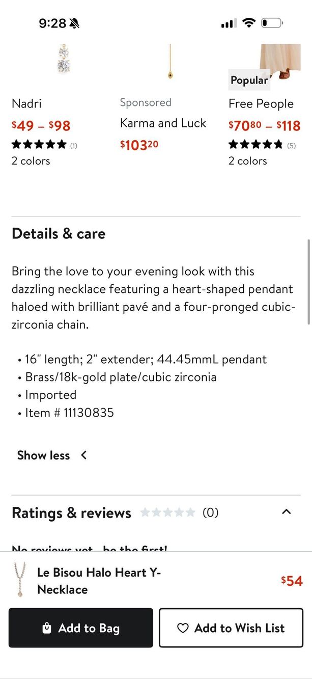 Nadri Le Bisou Halo Heart Y Necklace Gold Plated Cubic Zirconia 16” + 2” Extende - Picture 3 of 3